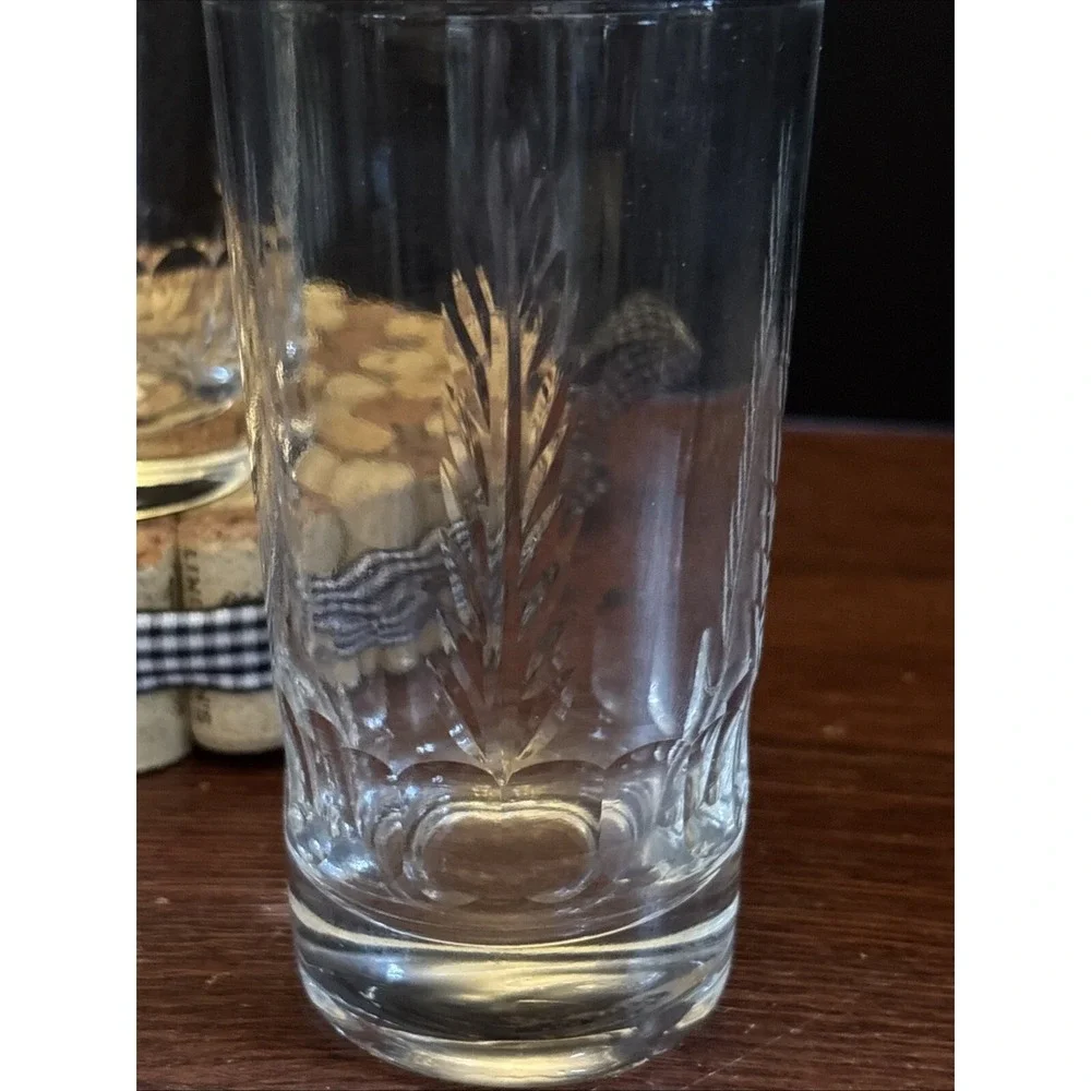 Glastonbury Lotus Pinetree 10oz‎ Flat Bottom Set Of 3 Tumblers